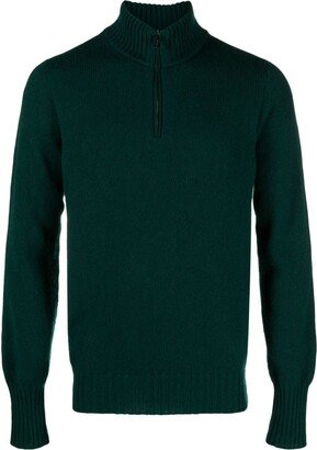 Mock-Neck Sweater With Half-Zip