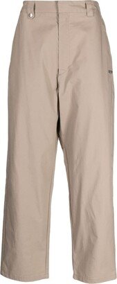 Straight-Leg Cotton Trousers-AU