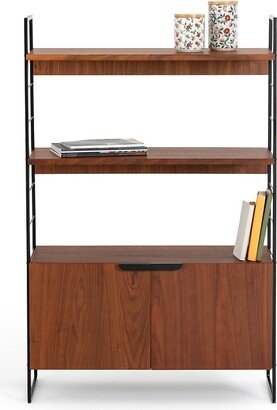 La Redoute Interieurs Watford Vintage Steel & Walnut Shelving Unit, H123cm