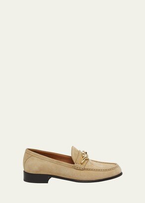 Gate V Logo Suede Loafers