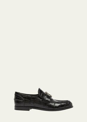 Croco Medallion Flat Loafers