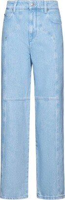 Mid-Waisted Straight-Leg Jeans-AA