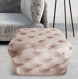 Top Sun USA Square Shape Velvet Pouffe Stool Ottoman