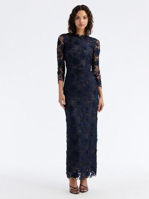 ODLR Water Lily Guipure Tea Length Dress