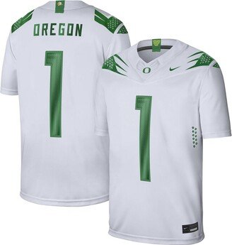 Men's #1 White Oregon Ducks Game Jersey