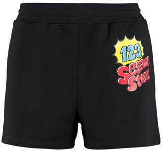 X Sesame Street Logo Print Shorts