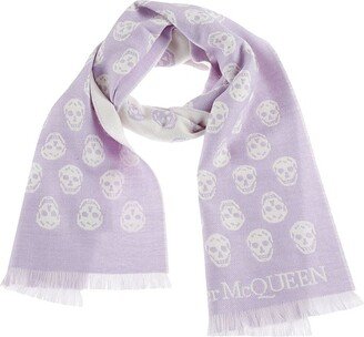 Allover Skull Intarsia Scarf-AA