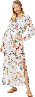 Puff Sleeve Maxi Dress (Multi) Women's Swimwear