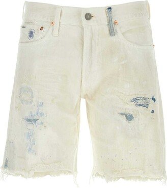 Distressed Denim Shorts-BG