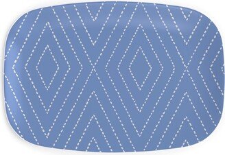 Serving Platters: Painted Diamond Dash Serving Platter, Blue