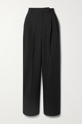 The Frankie Shop - Bea Pleated Crepe Straight-leg Pants - Black