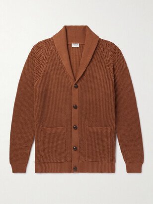 Ghiaia Cashmere Marinaio Shawl-Collar Ribbed Cotton Cardigan