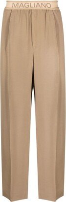 Logo-Waistband Straight-Leg Trousers-AD