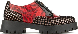 Embassy London Usa Artisan - Red Rose & Houndstooth - Womens Oxford Shoes