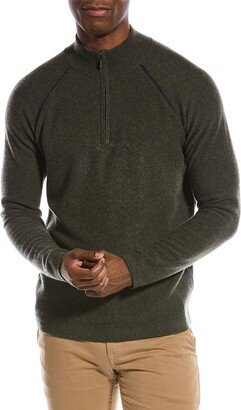 Contrast Piped Cashmere Mock Sweater-AA