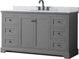 Avery 60-inch Single Vanity, Marble Top, Oval Sink, No Mirror
