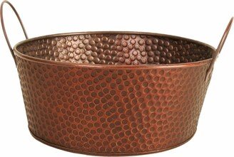 Wald Imports Round Copper Hammered Metal 10.5 Beverage Bucket Tub