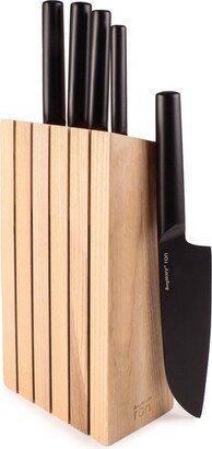 Ron 6Pc Knife Block Set, Black