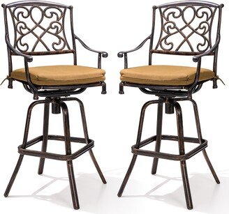 Crestlive Products Outdoor Cast Aluminum Swivel Bar Stool