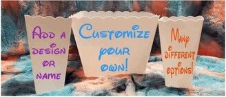 Personalized Popcorn Tub, Custom Bucket, Set, Family Gift, Pop Corn Bowls, Movie Night, Party Favor-AA