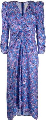 Albini floral-print jacquard midi dress