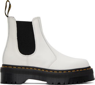 White 2976 Smooth Platform Chelsea Boots