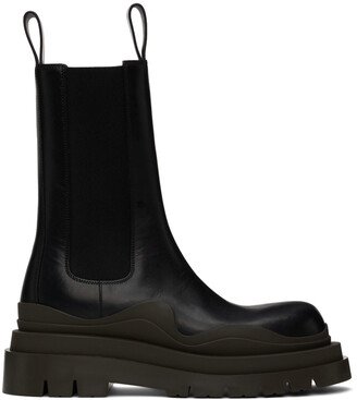 Black & Brown Tire Chelsea Boots