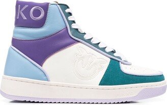 Panelled High-Top Leather Sneakers