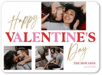 Valentine's Day Cards: Valentine Wishes Valentine's Card, White, 5X7, Standard Smooth Cardstock, Rounded