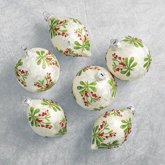 Festive Mistletoe Ornaments, Set of Six