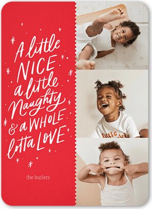 Holiday Cards: Plenty Of Love Christmas Card, Red, 5X7, Christmas, Matte, Signature Smooth Cardstock, Rounded