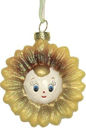 Cody Foster Holiday Ornament Cheerful Diasy Flower - 1 Glass Ornament 2.75 Inches - Flower Spring Easter Retro - Go6485 - Glass - Yellow