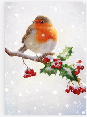 Selfridges Edit Macmillian Robin-print Christmas Cards Pack of Eight