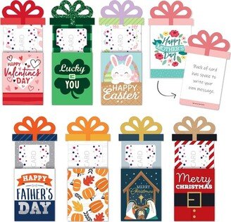 Big Dot of Happiness Assorted Seasonal Cards - All Holiday Assortment Money and Gift Card Sleeves - Nifty Gifty Card Holders - Set of 8