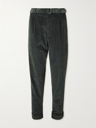 Hugo Tapered Belted Cotton-Blend Corduroy Trousers