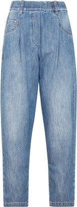 High Waist Cropped Jeans-AD