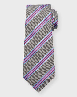 Men's Silk-Cotton Stripe Tie