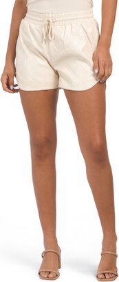 Quilted Faux Leather Shorts for Women