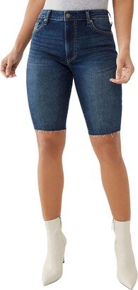 Brenna Womens Cotton Knee Length Bermuda Shorts