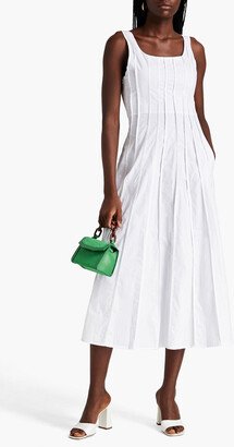 Talullah pintucked cotton-poplin midi dress