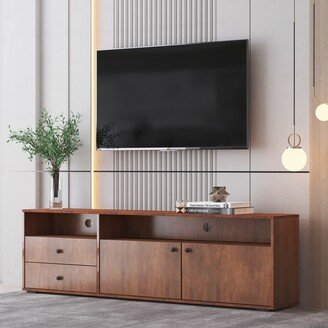 modern style multi-storage space slide rail TV cabinet