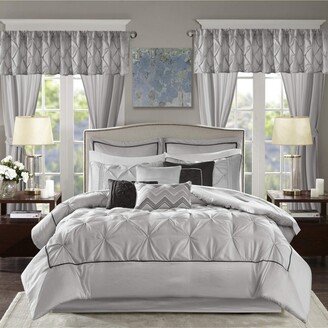 Gracie Mills Essentials Joella 24 Piece Room in a Bag, Comforter Set King, Grey