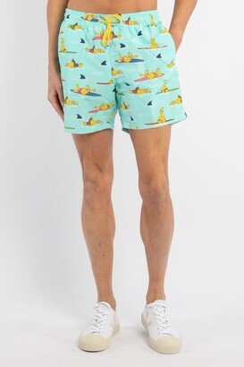 Graphic Printed Drawstring Swim Shorts-AD