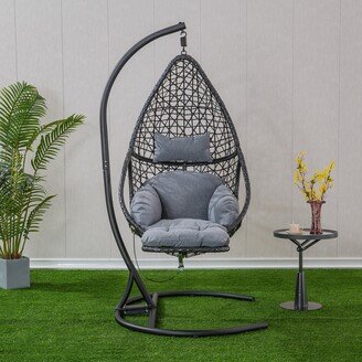 Patio PE Rattan Swing Chair With Stand-AB