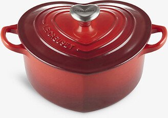 Cerise Heart-shaped Cast-iron Casserole Dish