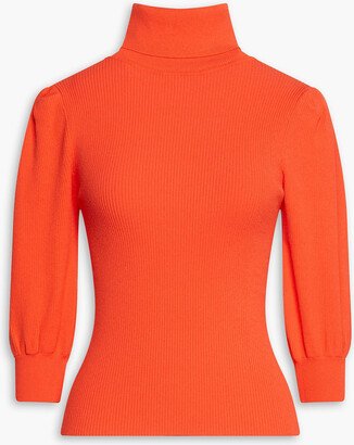 Ribbed bouclé-knit turtleneck sweater