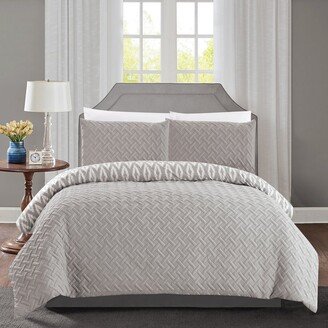 Chic Home Design Sabina 7 Piece Reversible Comforter Set Embossed and Embroidered Quilted Bedding With Geometric Diamond Pattern Print Bed In A Bag