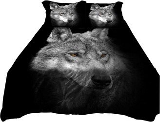 3 Pcs Wolf Pattern Bedding Set Full Queen King