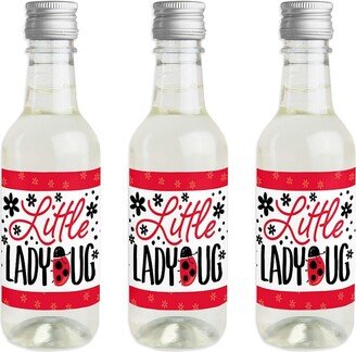 Big Dot Of Happiness Happy Little Ladybug - Mini Wine Bottle Label Stickers - Party Favor Gift 16 Ct