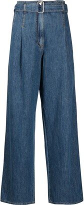 Belted Wide-Leg Jeans-AC